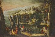 Pietro, Nicolo di, Landschaft mit Damen und Reitern